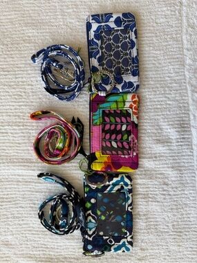 Vera Bradley Zip ID case and Lanyard (3 sets)